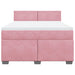 Pat box spring cu saltea, roz, 160x200 cm, catifea - WALTI WALTI