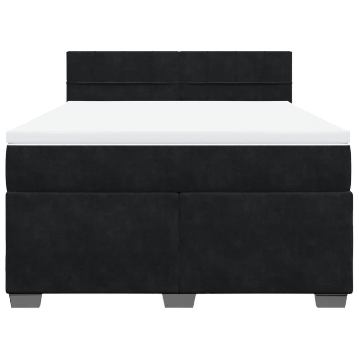 Pat box spring cu saltea, negru, 160x200 cm, catifea - WALTI WALTI