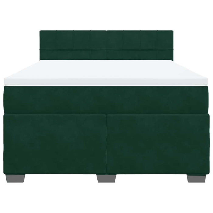 Pat box spring cu saltea, verde închis, 160x200 cm, catifea - WALTI WALTI
