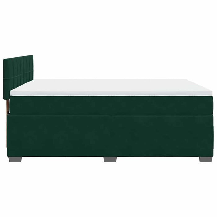 Pat box spring cu saltea, verde închis, 160x200 cm, catifea - WALTI WALTI