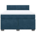 Pat box spring cu saltea, albastru, 160x200 cm, catifea - WALTI WALTI