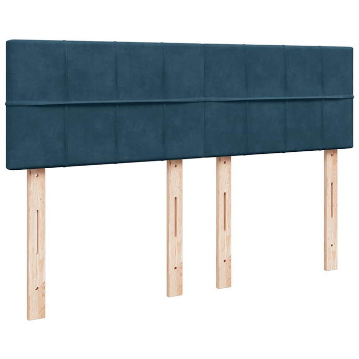 Pat box spring cu saltea, albastru, 160x200 cm, catifea - WALTI WALTI