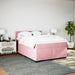 Pat box spring cu saltea, roz, 160x200 cm, catifea - WALTI WALTI