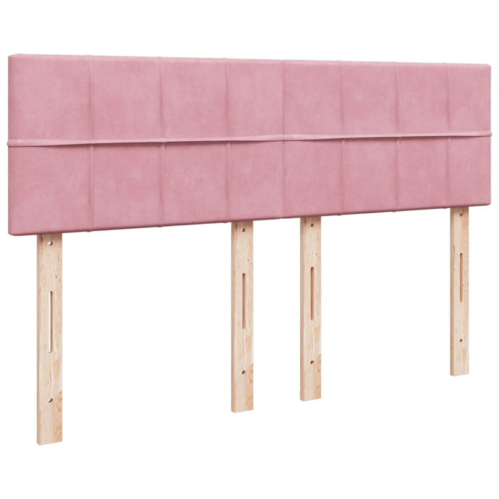 Pat box spring cu saltea, roz, 160x200 cm, catifea - WALTI WALTI
