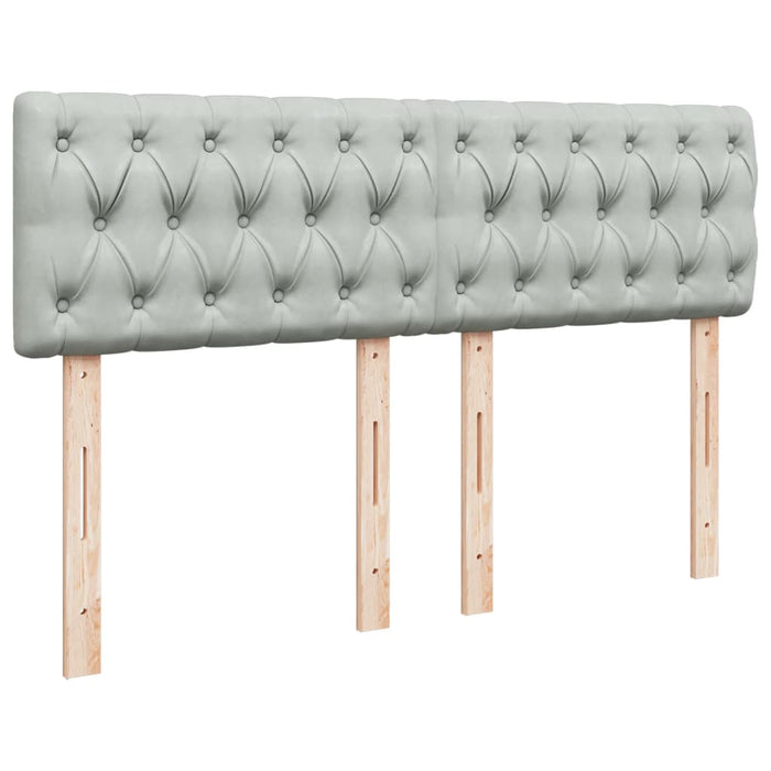 Pat box spring cu saltea, gri deschis, 160x200 cm, catifea - WALTI WALTI