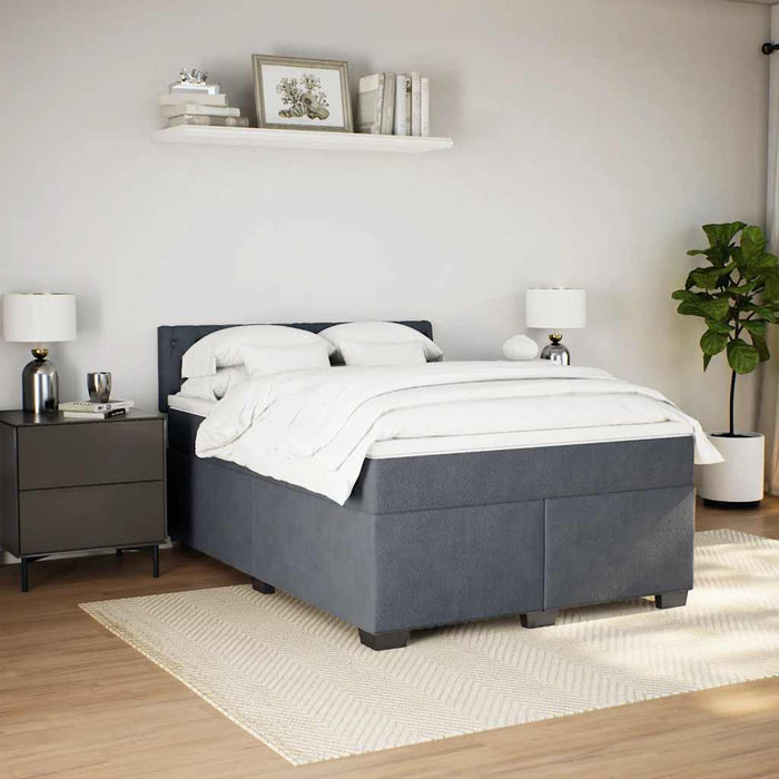 Pat box spring cu saltea, gri închis, 160x200 cm, catifea - WALTI WALTI