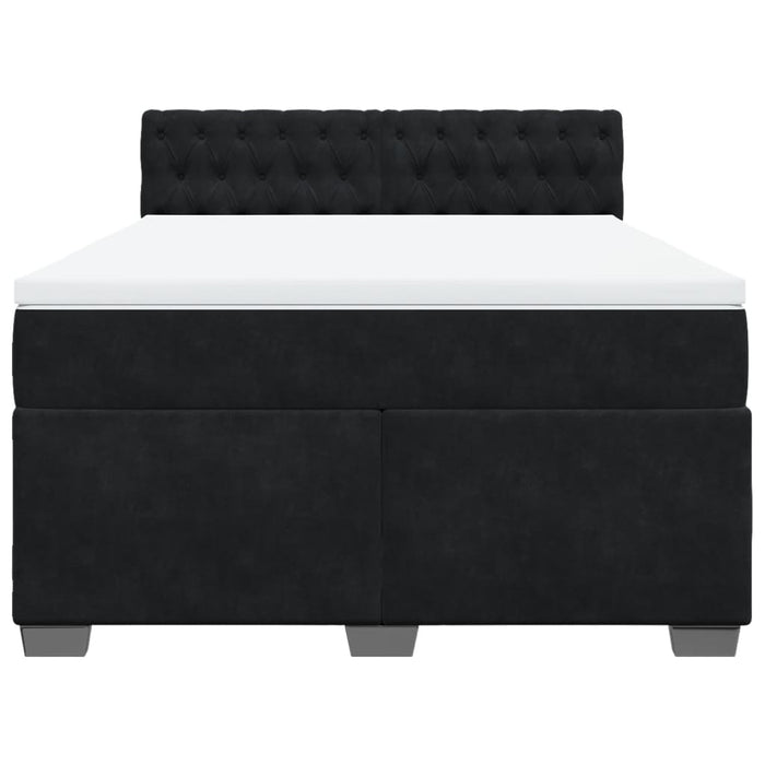 Pat box spring cu saltea, negru, 160x200 cm, catifea - WALTI WALTI