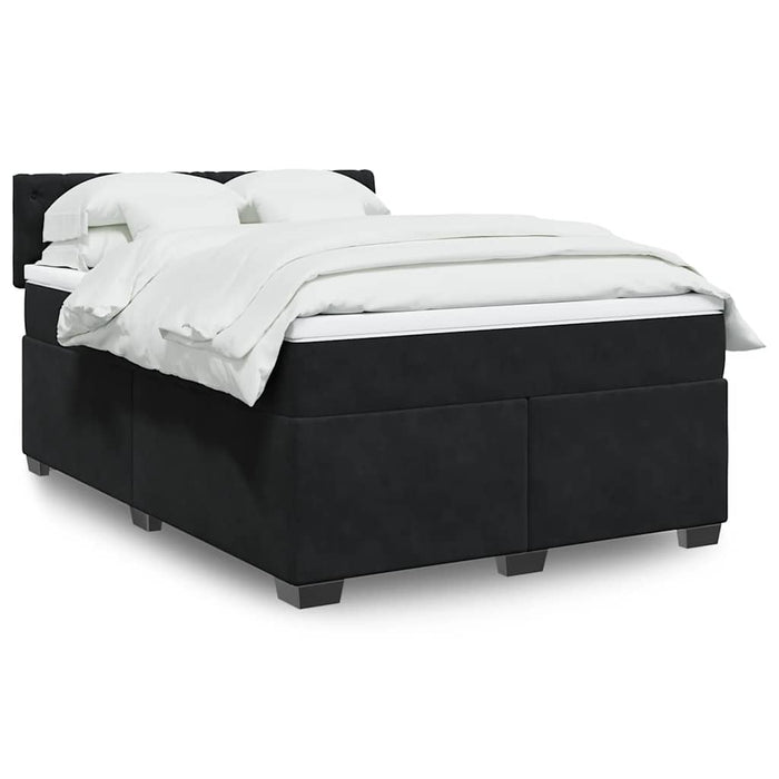 Pat box spring cu saltea, negru, 160x200 cm, catifea - WALTI WALTI