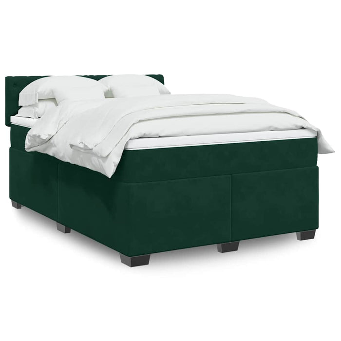 Pat box spring cu saltea, verde închis, 160x200 cm, catifea - WALTI WALTI