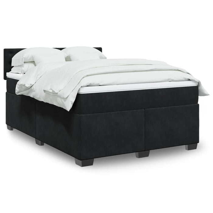 Pat box spring cu saltea, negru, 160x200 cm, catifea - WALTI WALTI