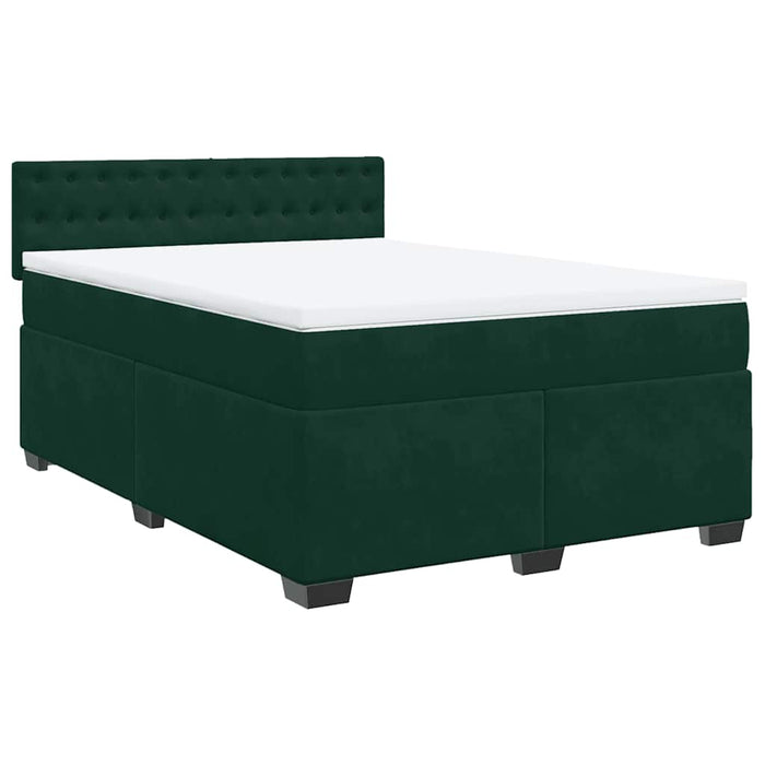Pat box spring cu saltea, verde închis, 160x200 cm, catifea - WALTI WALTI
