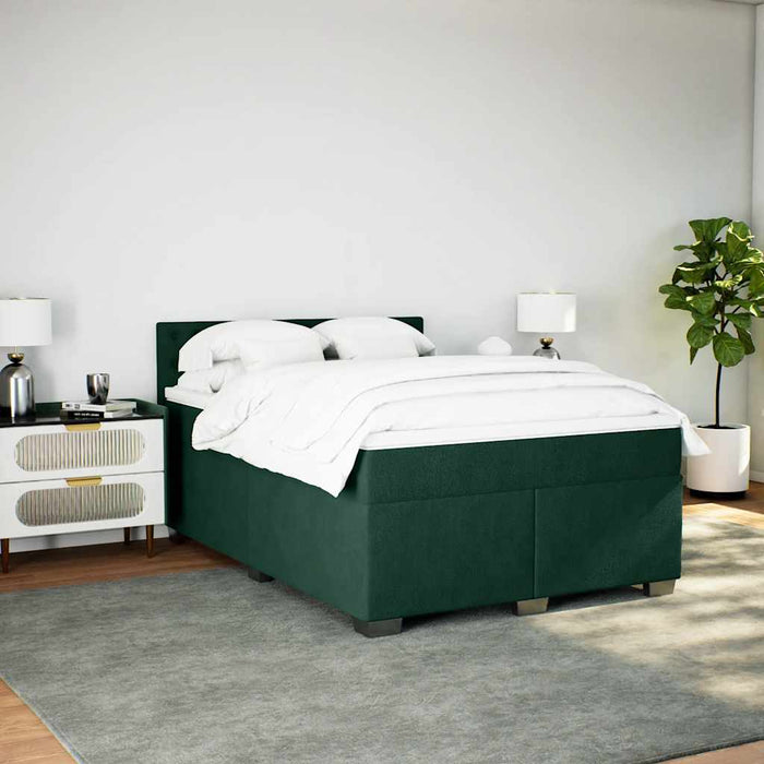 Pat box spring cu saltea, verde închis, 160x200 cm, catifea - WALTI WALTI