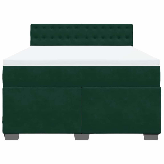 Pat box spring cu saltea, verde închis, 160x200 cm, catifea - WALTI WALTI