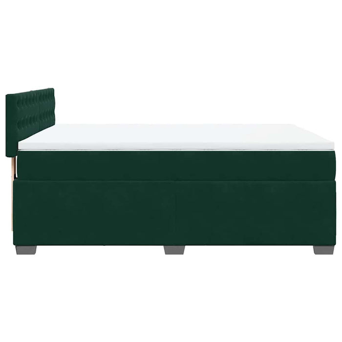 Pat box spring cu saltea, verde închis, 160x200 cm, catifea - WALTI WALTI