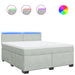 Pat box spring cu saltea, gri deschis, 180x200 cm, catifea - WALTI WALTI