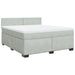 Pat box spring cu saltea, gri deschis, 180x200 cm, catifea - WALTI WALTI