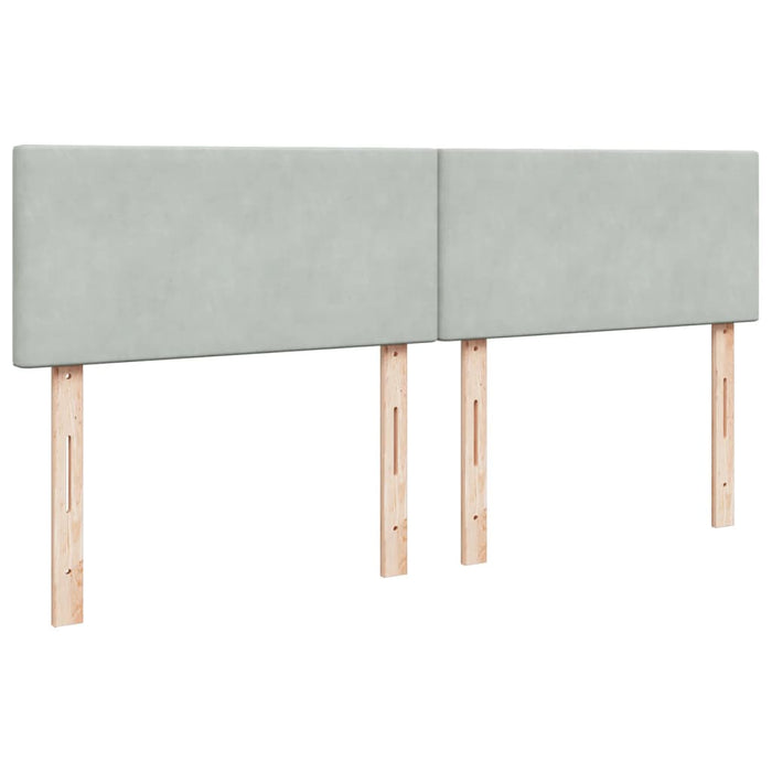 Pat box spring cu saltea, gri deschis, 180x200 cm, catifea - WALTI WALTI