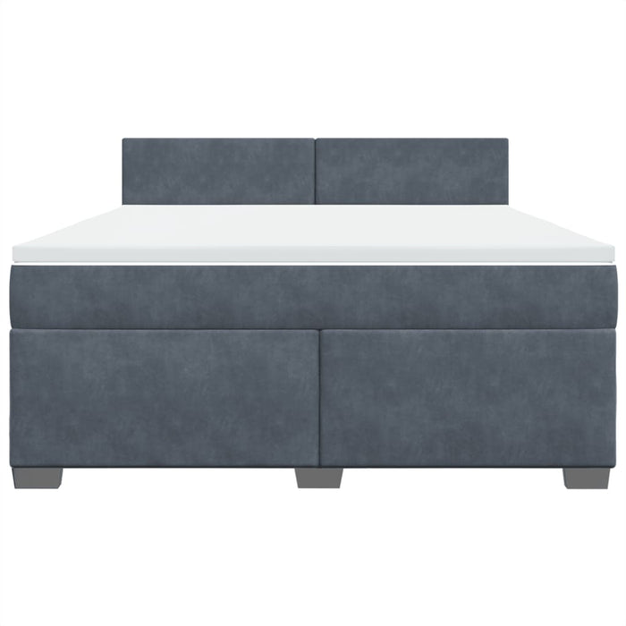 Pat box spring cu saltea, gri închis, 180x200 cm, catifea - WALTI WALTI