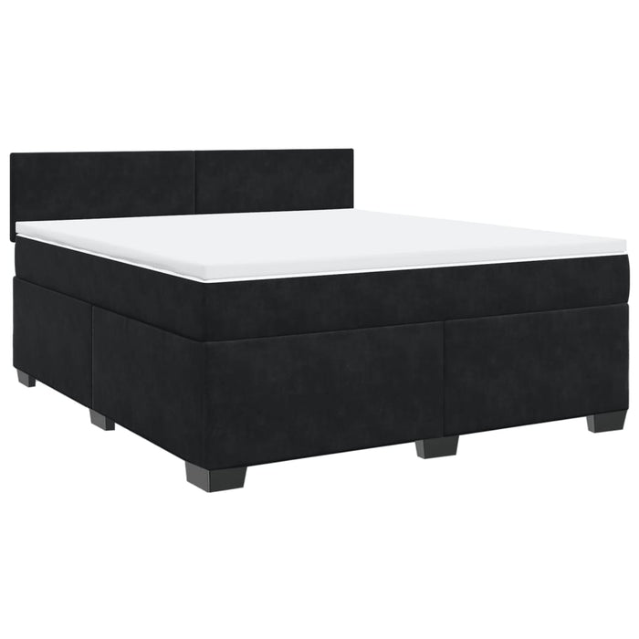 Pat box spring cu saltea, negru, 180x200 cm, catifea - WALTI WALTI