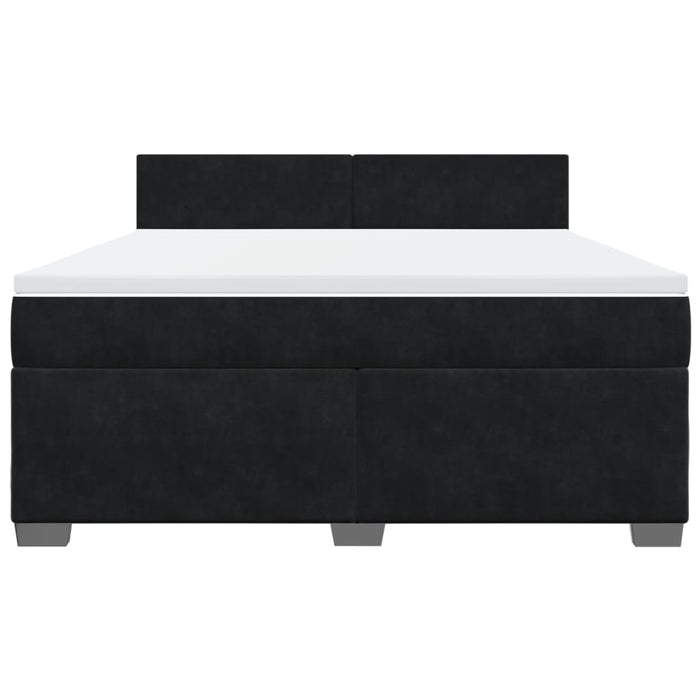 Pat box spring cu saltea, negru, 180x200 cm, catifea - WALTI WALTI