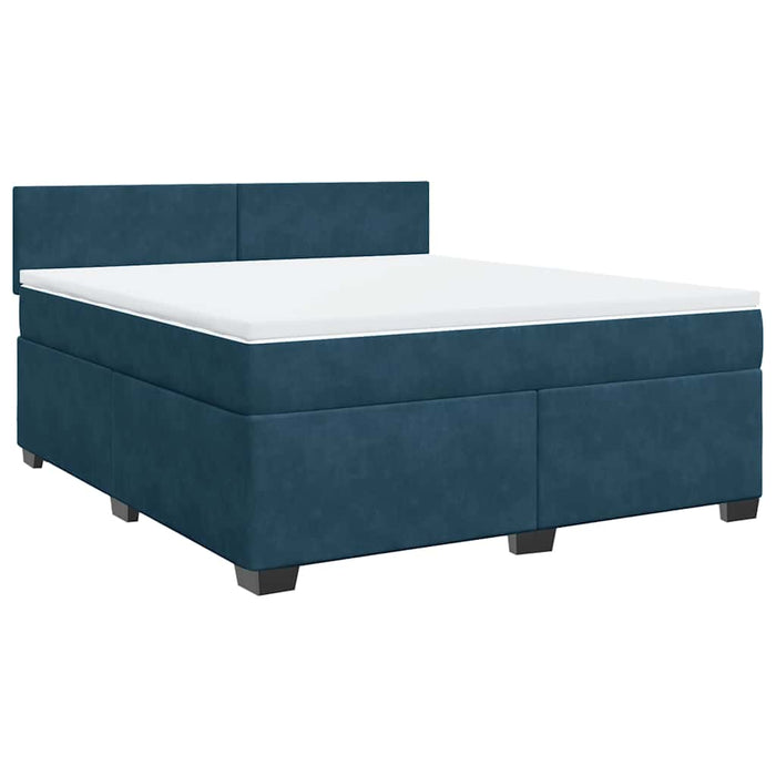 Pat box spring cu saltea, albastru, 180x200 cm, catifea - WALTI WALTI