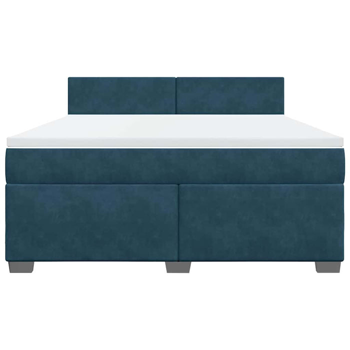 Pat box spring cu saltea, albastru, 180x200 cm, catifea - WALTI WALTI