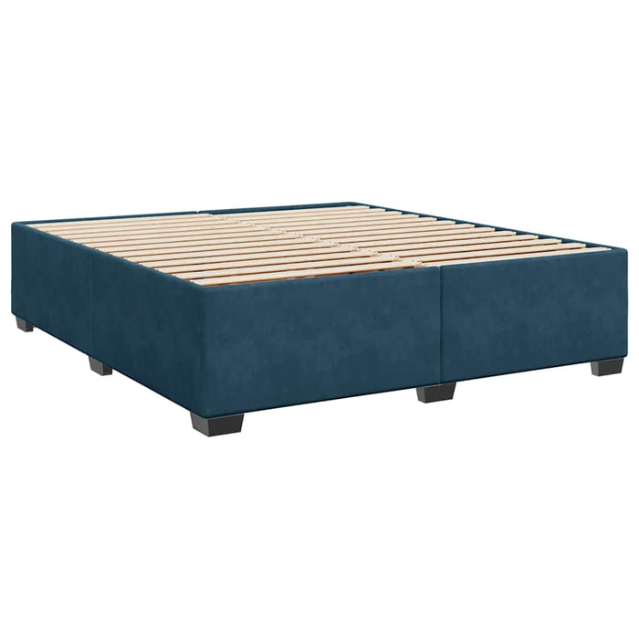 Pat box spring cu saltea, albastru, 180x200 cm, catifea - WALTI WALTI