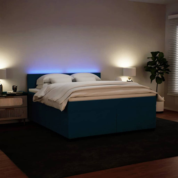 Pat box spring cu saltea, albastru, 180x200 cm, catifea - WALTI WALTI