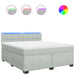 Pat box spring cu saltea, gri deschis, 180x200 cm, catifea - WALTI WALTI