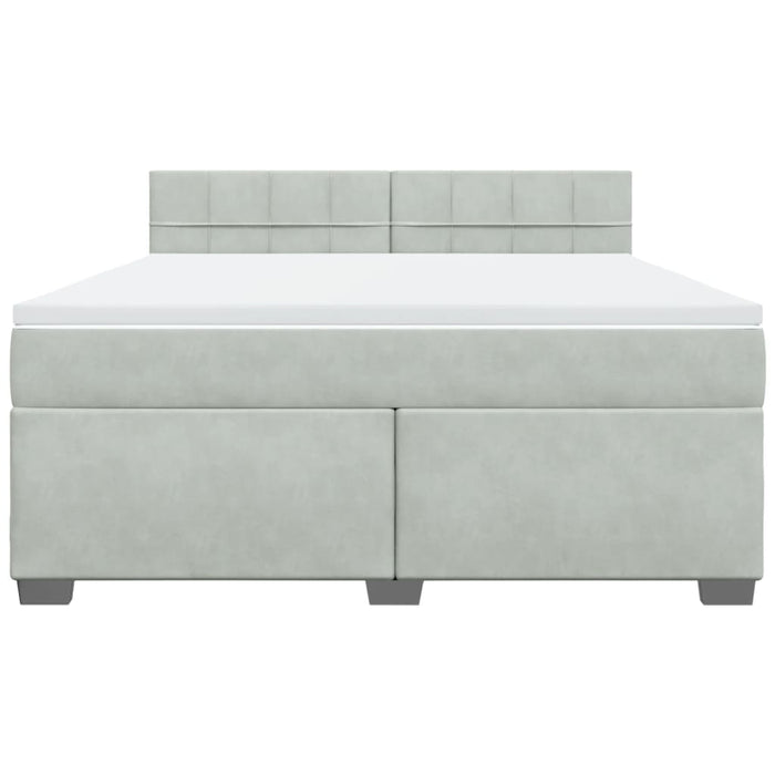 Pat box spring cu saltea, gri deschis, 180x200 cm, catifea - WALTI WALTI