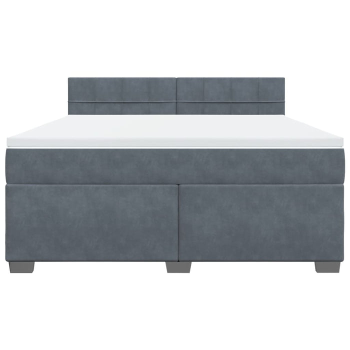 Pat box spring cu saltea, gri închis, 180x200 cm, catifea - WALTI WALTI
