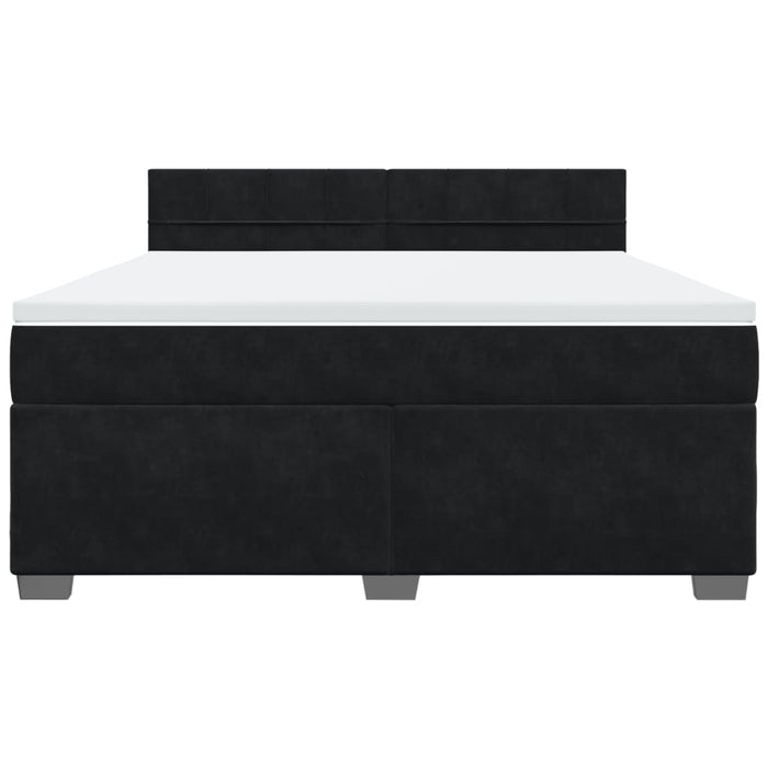 Pat box spring cu saltea, negru, 180x200 cm, catifea - WALTI WALTI