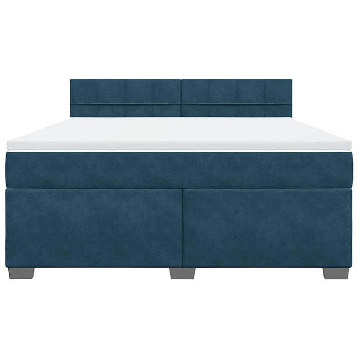 Pat box spring cu saltea, albastru, 180x200 cm, catifea - WALTI WALTI