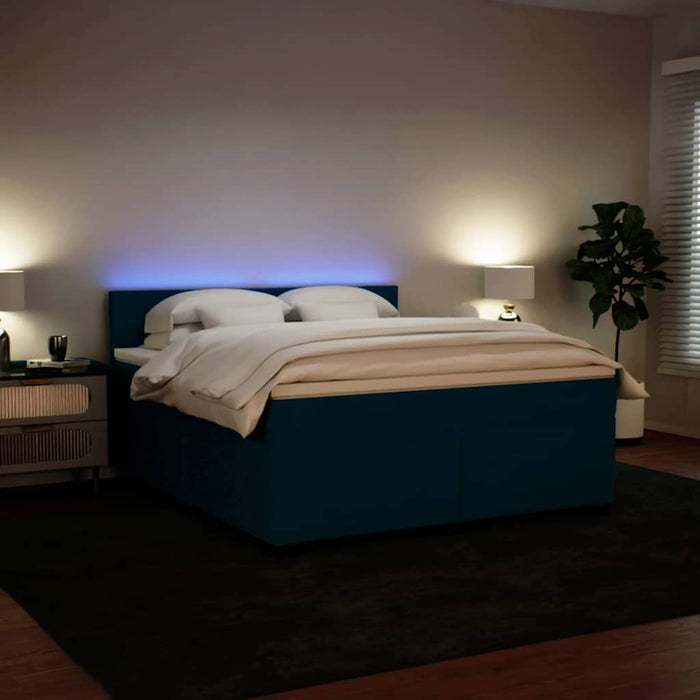 Pat box spring cu saltea, albastru, 180x200 cm, catifea - WALTI WALTI