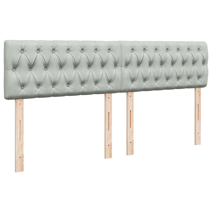 Pat box spring cu saltea, gri deschis, 180x200 cm, catifea - WALTI WALTI
