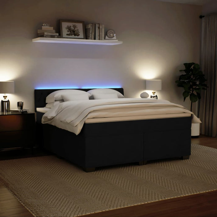 Pat box spring cu saltea, negru, 180x200 cm, catifea - WALTI WALTI