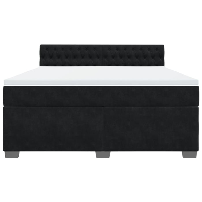 Pat box spring cu saltea, negru, 180x200 cm, catifea - WALTI WALTI
