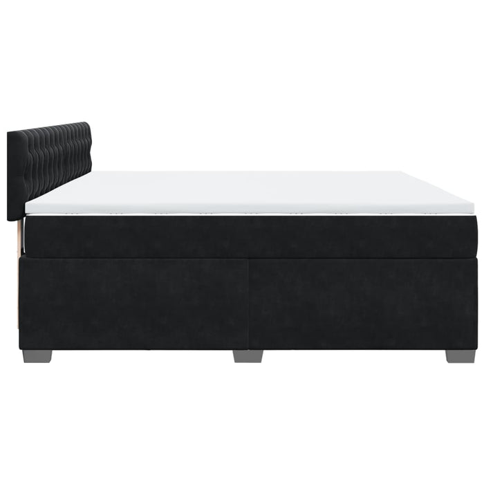 Pat box spring cu saltea, negru, 180x200 cm, catifea - WALTI WALTI