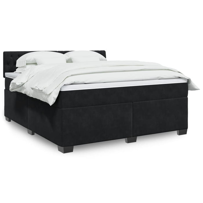 Pat box spring cu saltea, negru, 180x200 cm, catifea - WALTI WALTI