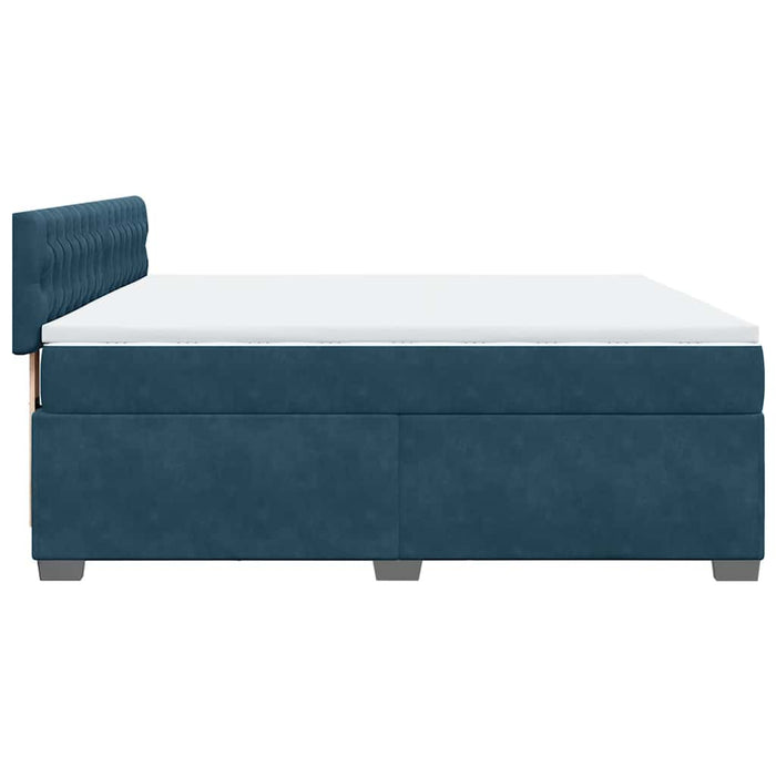 Pat box spring cu saltea, albastru, 180x200 cm, catifea WALTI