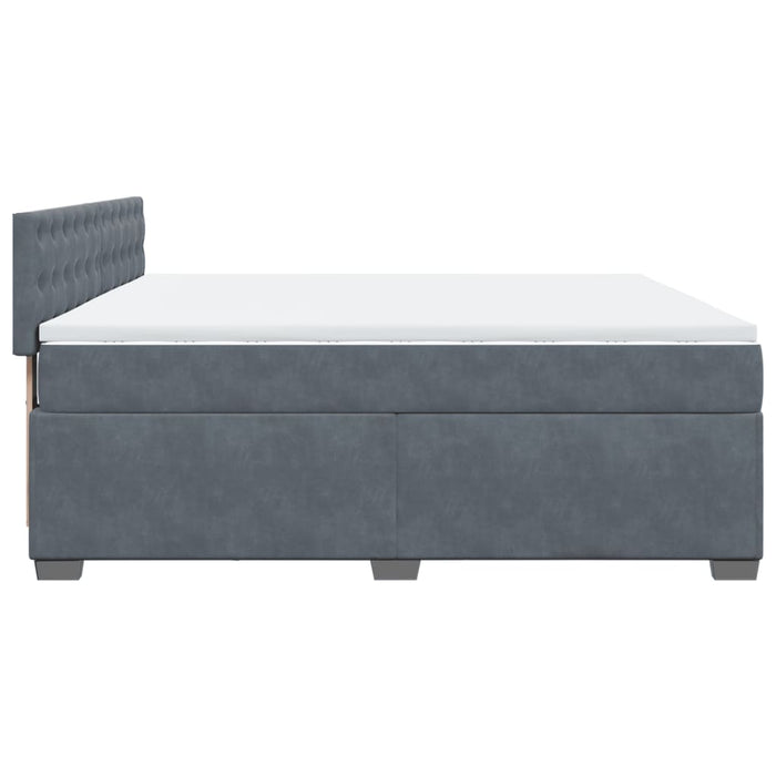Pat box spring cu saltea, gri închis, 180x200 cm, catifea - WALTI WALTI