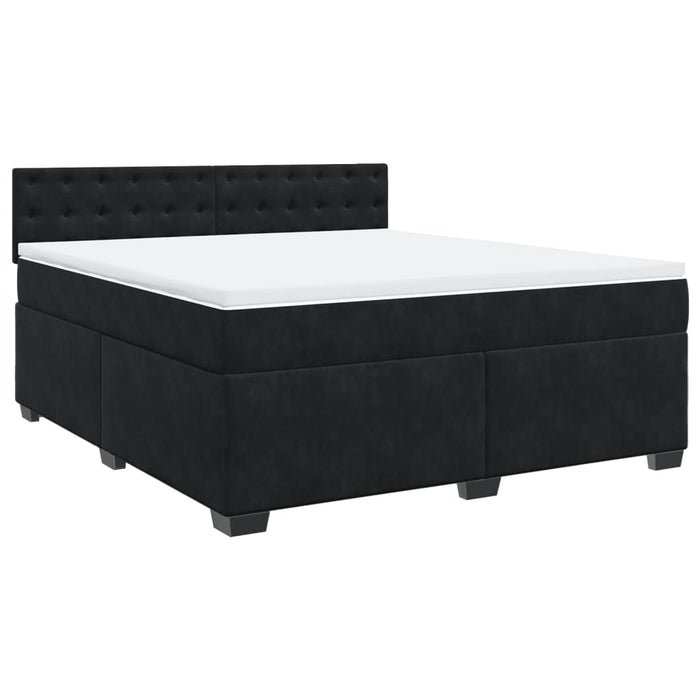 Pat box spring cu saltea, negru, 180x200 cm, catifea - WALTI WALTI