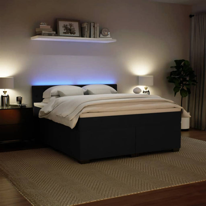 Pat box spring cu saltea, negru, 180x200 cm, catifea - WALTI WALTI