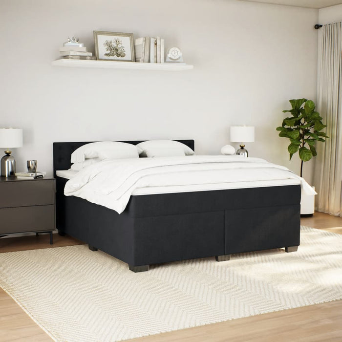 Pat box spring cu saltea, negru, 180x200 cm, catifea - WALTI WALTI
