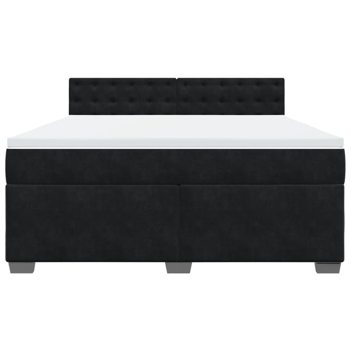 Pat box spring cu saltea, negru, 180x200 cm, catifea - WALTI WALTI