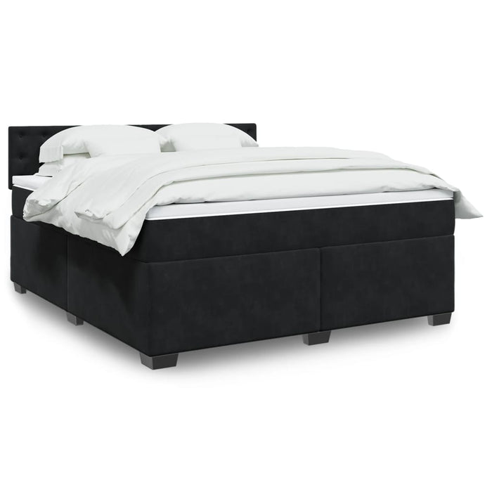 Pat box spring cu saltea, negru, 180x200 cm, catifea - WALTI WALTI