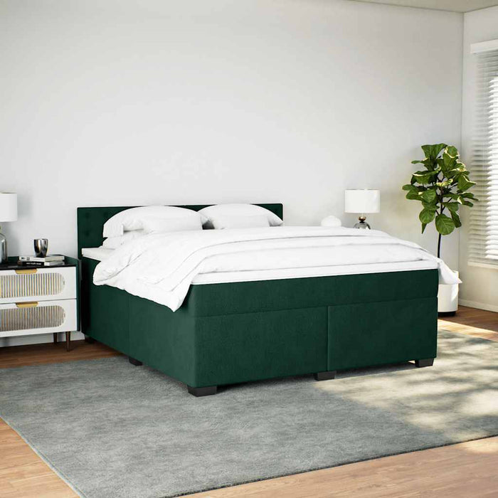 Pat box spring cu saltea, verde închis, 180x200 cm, catifea - WALTI WALTI