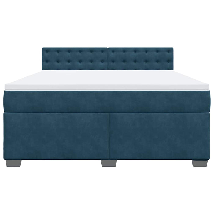 Pat box spring cu saltea, albastru, 180x200 cm, catifea - WALTI WALTI