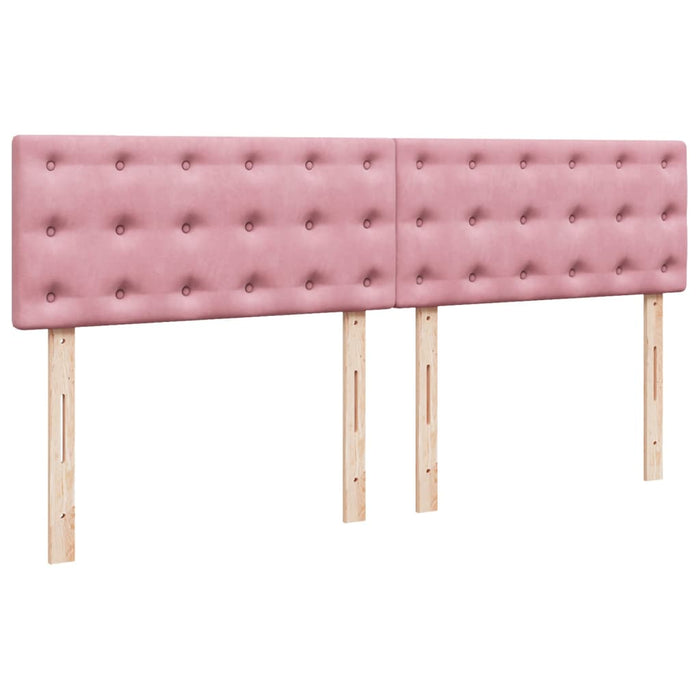 Pat box spring cu saltea, roz, 180x200 cm, catifea - WALTI WALTI