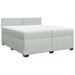 Pat box spring cu saltea, gri deschis, 200x200 cm, catifea - WALTI WALTI
